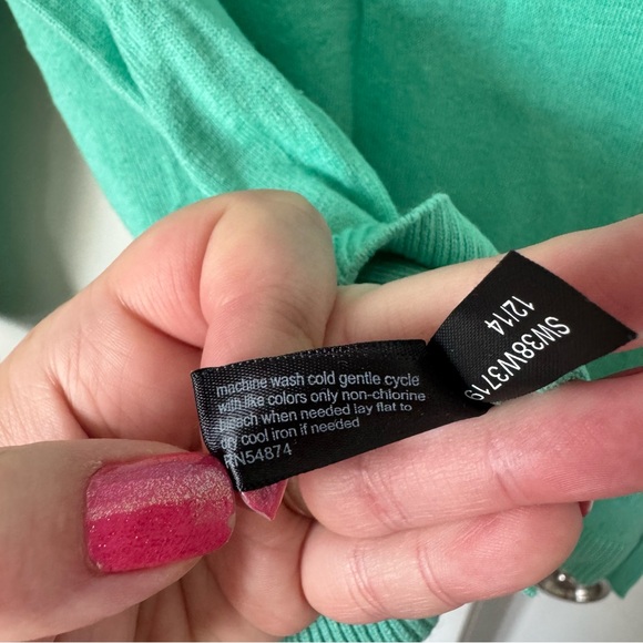 The Limited Turquoise Cardigan Size Medium V-neck Three Quarter Sleeves Office - Picture 9 of 10